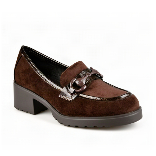 lady's shoes textile/synthetic leather brown