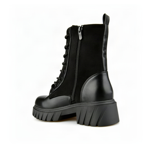 lady's boots textile/synthetic leather black 0162469