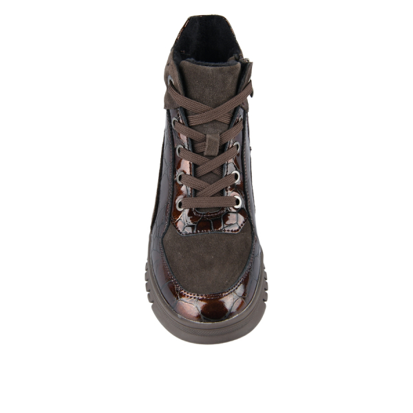 lady's boots genuin leather dark brown 0163416