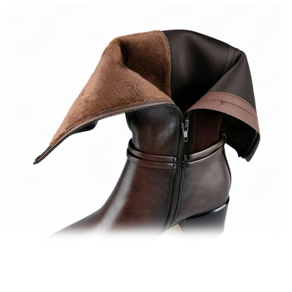 lady's high boots synthetic leather/textile brown 0162925