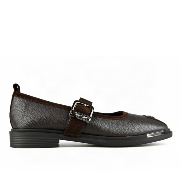 lady's shoes synthetic leather/textile brown
