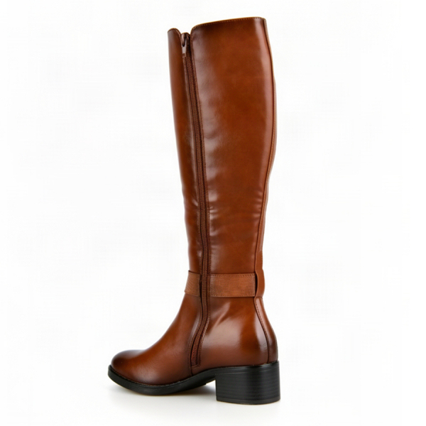 lady's high boots synthetic leather/textile brown 0162921
