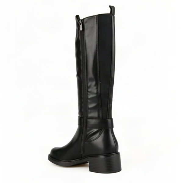 lady's high boots textile/synthetic leather black 0162438
