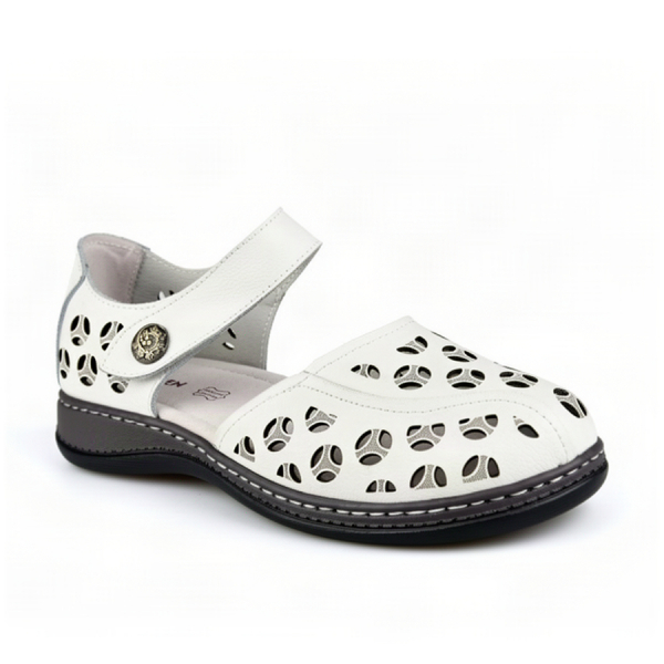 lady's sandals genuin leather white 0163735