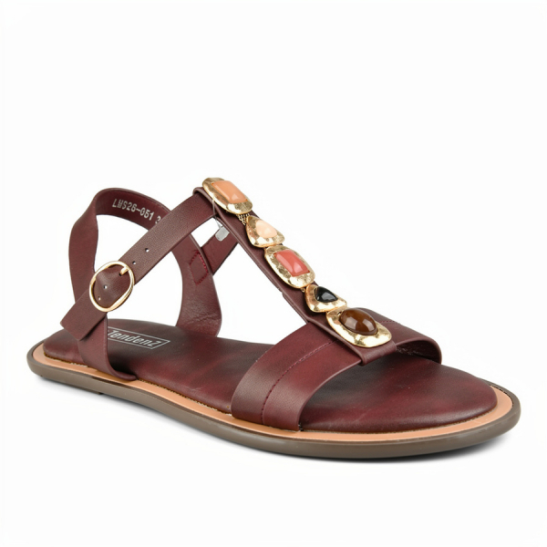 lady's sandals synthetic leather bordeaux 0161151