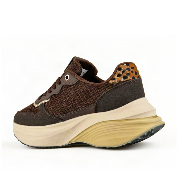 lady's sneakers synthetic leather/textile brown 0162593