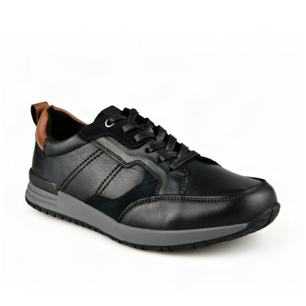men's sneakers genuin leather black 0162961