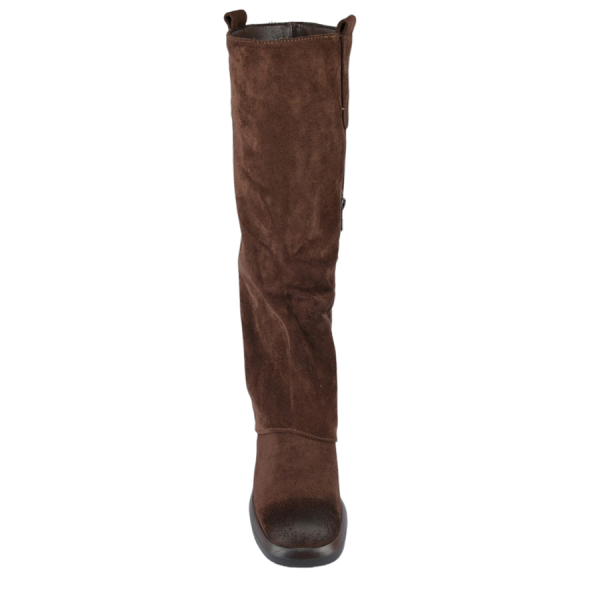 lady's high boots textile brown 0162814