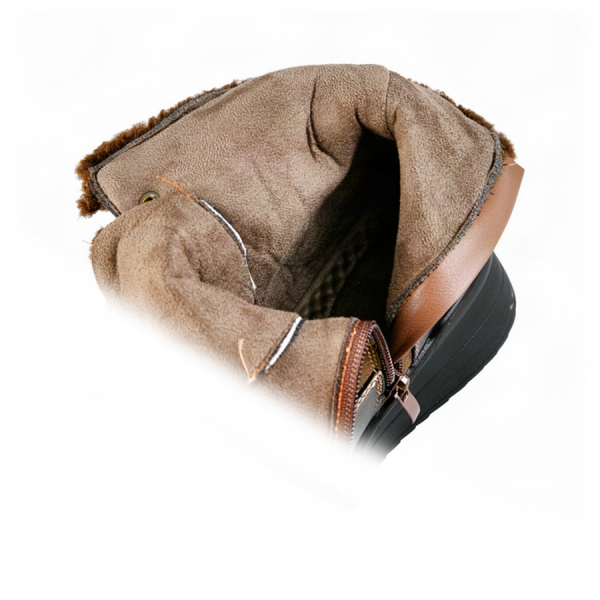 lady's boots synthetic leather/textile brown 0163259