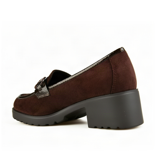 lady's shoes textile/synthetic leather brown 0162901
