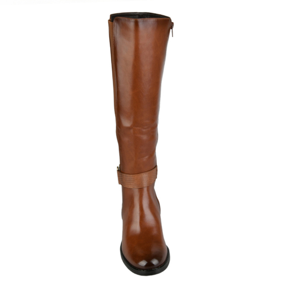 lady's high boots synthetic leather/textile brown 0162921