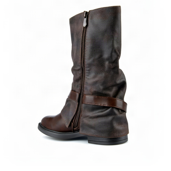 lady's high boots synthetic leather brown 0162801