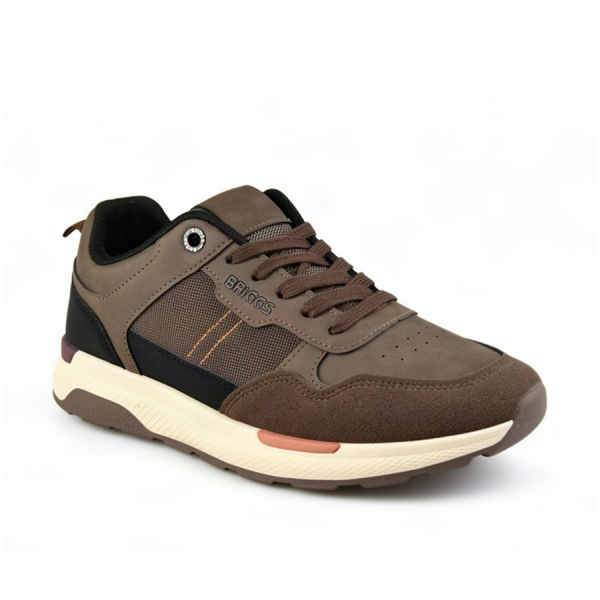 men's sneakers synthetic leather brown 0162611