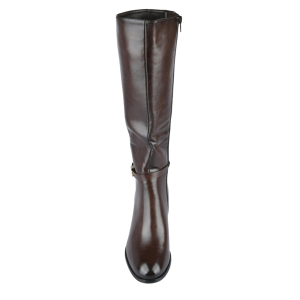 lady's high boots synthetic leather brown 0162923