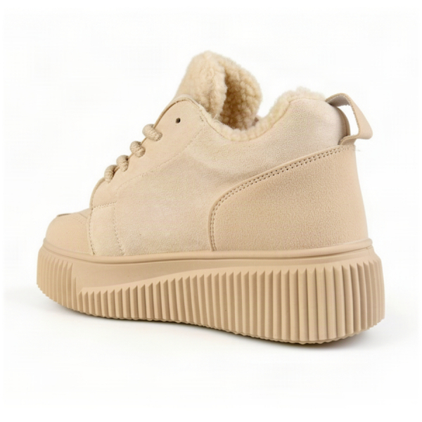 lady's boots synthetic leather/textile beige 0163227