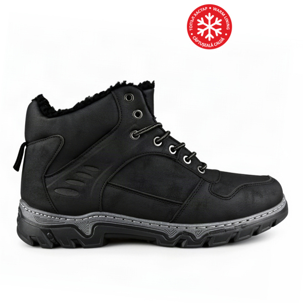 men's boots synthetic leather black