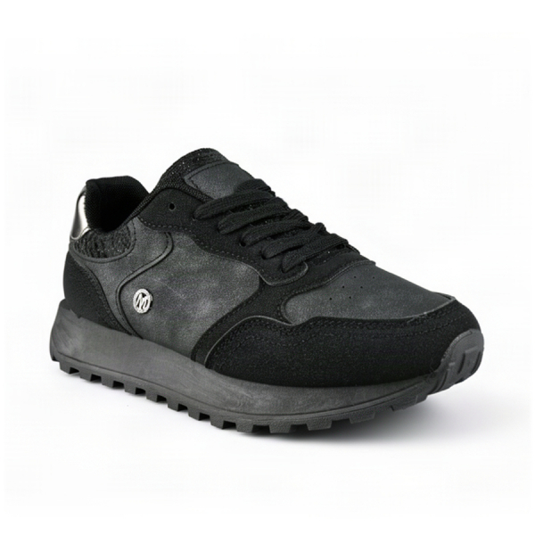 lady's sneakers synthetic leather/textile black 0162585