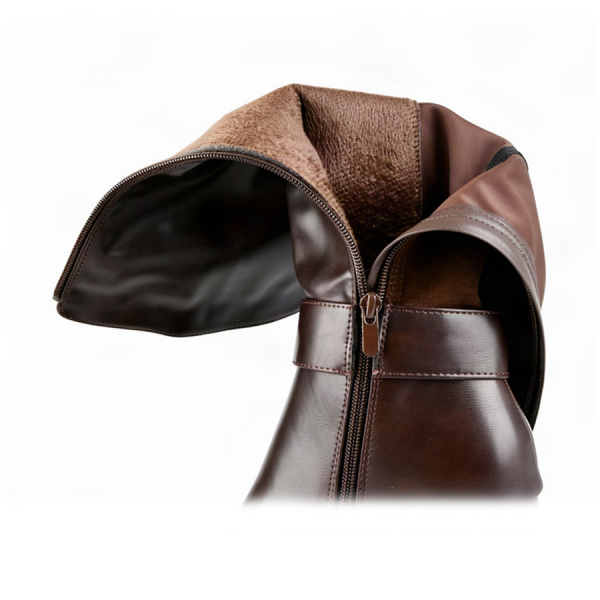 lady's high boots synthetic leather/textile brown 0162506