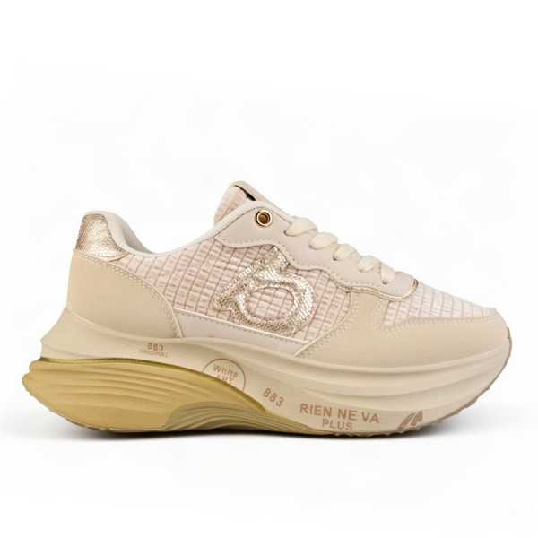 lady's sneakers synthetic leather/textile beige