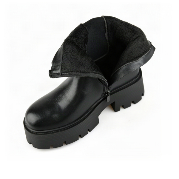 lady's boots synthetic leather/textile black 0162455