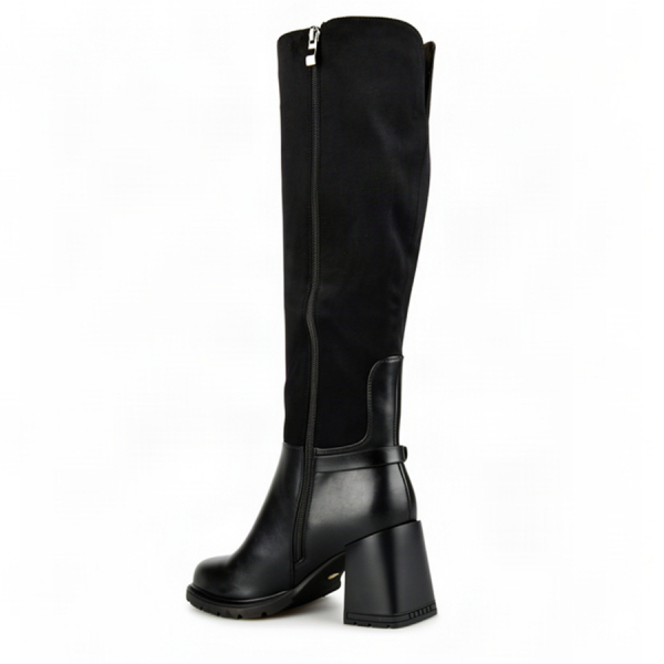 lady's high boots textile/synthetic leather black 0162116