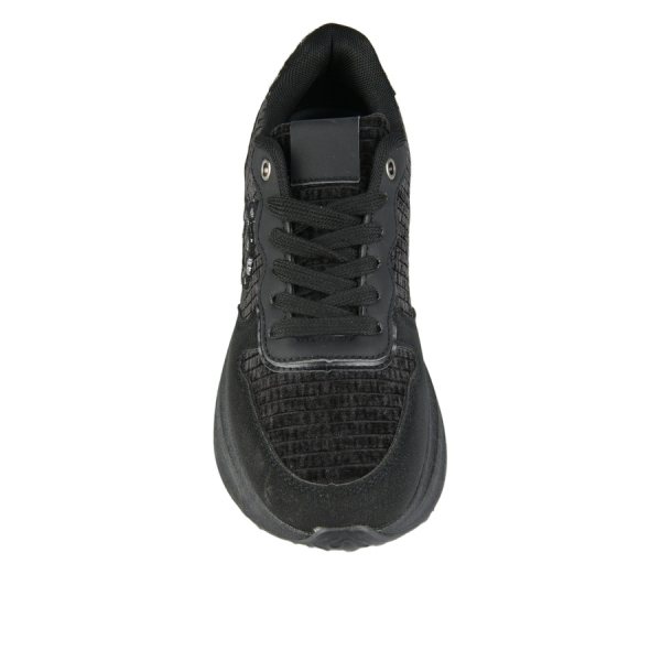 lady's sneakers synthetic leather/textile black 0162592