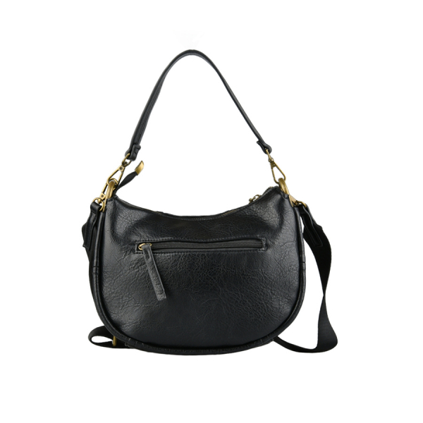 дамска чанта естествена кожа/еко кожа черна 0163159