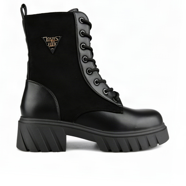 lady's boots textile/synthetic leather black