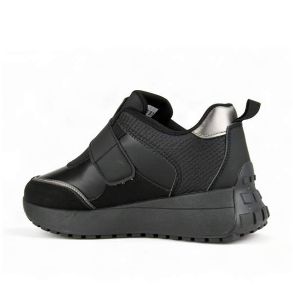 lady's sneakers synthetic leather black 0162588
