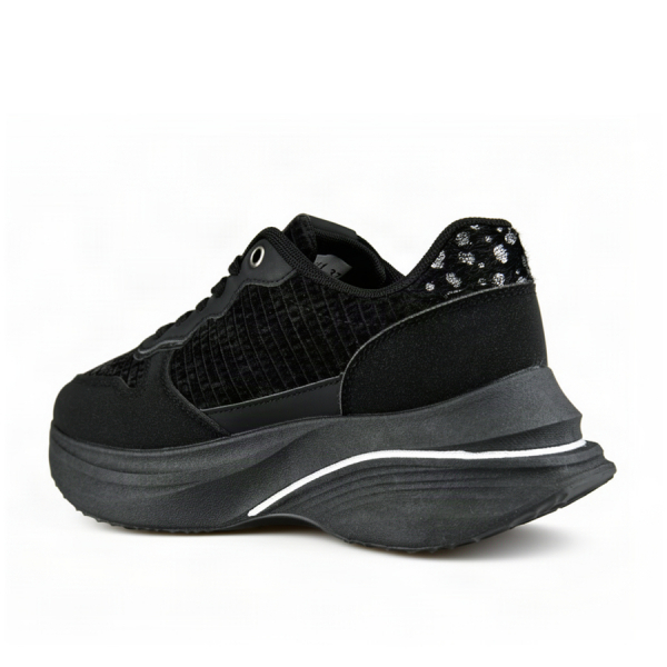 lady's sneakers synthetic leather/textile black 0162592