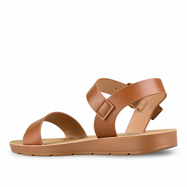 lady's sandals synthetic leather brown 0161174
