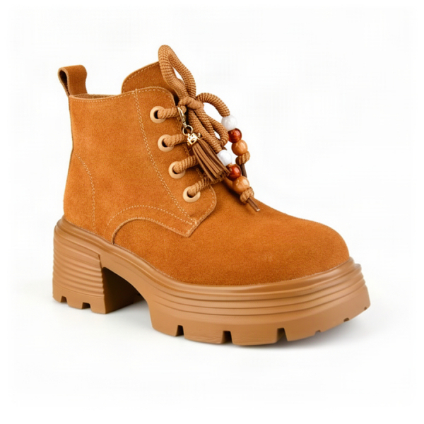 lady's boots genuin leather brown 0162661