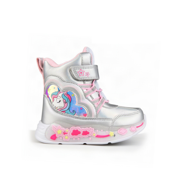 kids boots synthetic leather silver  0162290