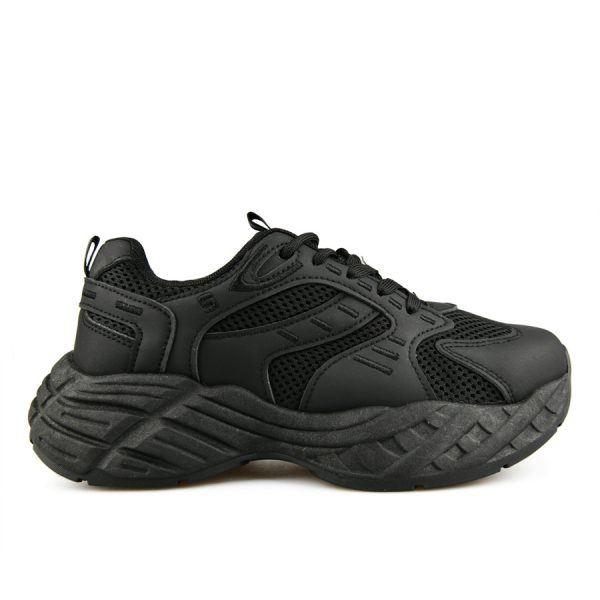lady's sneakers synthetic leather/textile black