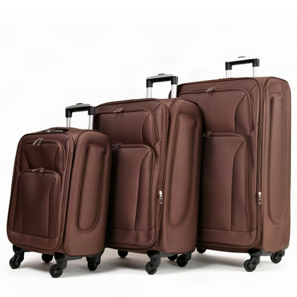 medium suitcase textile brown 0163715