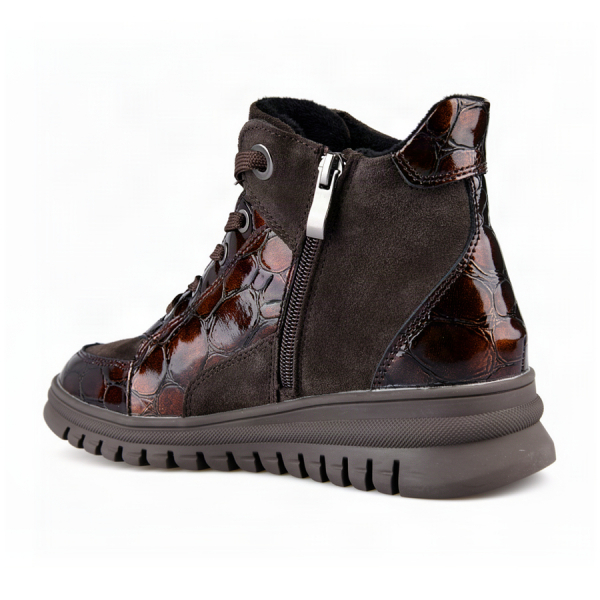 lady's boots genuin leather dark brown 0163416