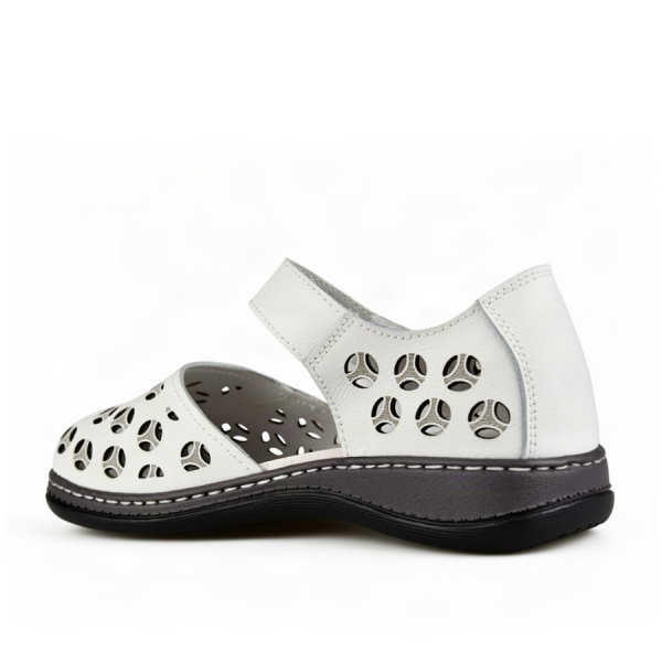 lady's sandals genuin leather white 0163735