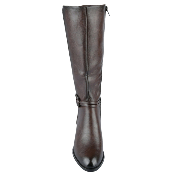 lady's high boots synthetic leather/textile brown 0162925