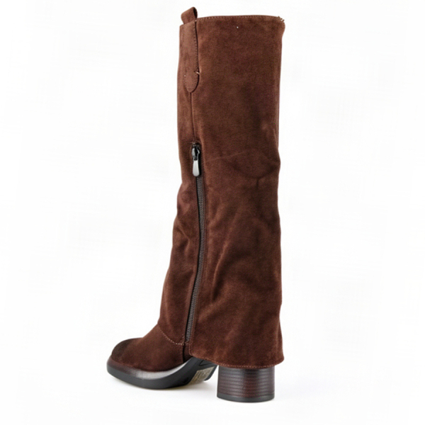lady's high boots textile brown 0162814