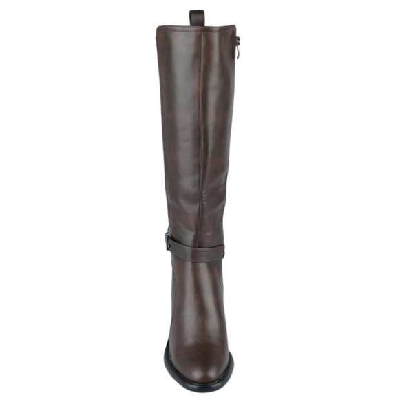 lady's high boots synthetic leather/textile brown 0163204