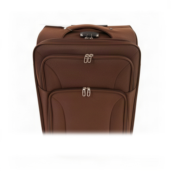 medium suitcase textile brown 0163715