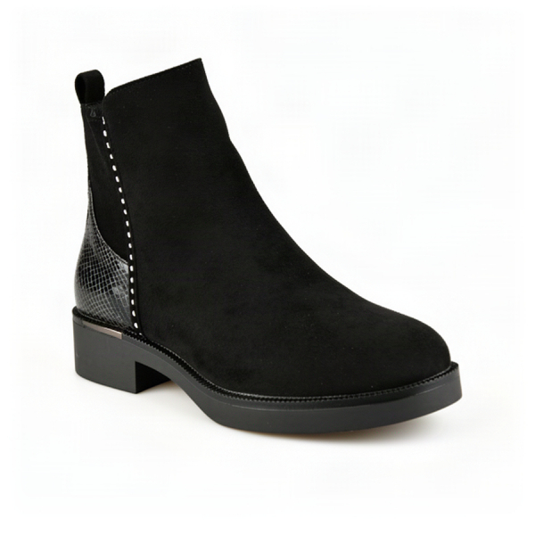 lady's boots textile/synthetic leather black 0162471