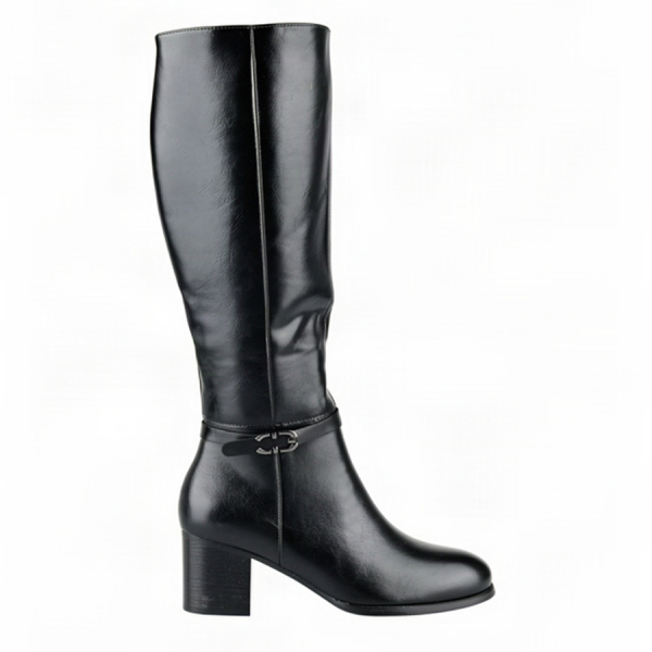 lady's high boots synthetic leather black