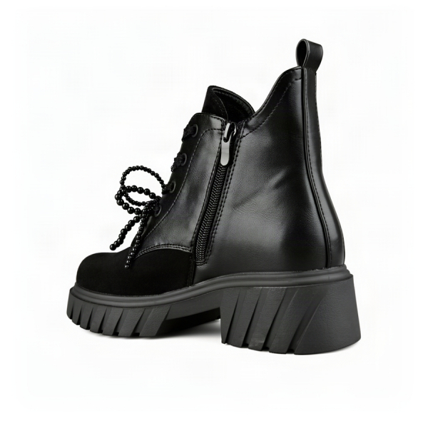 lady's boots synthetic leather/textile black 0162574