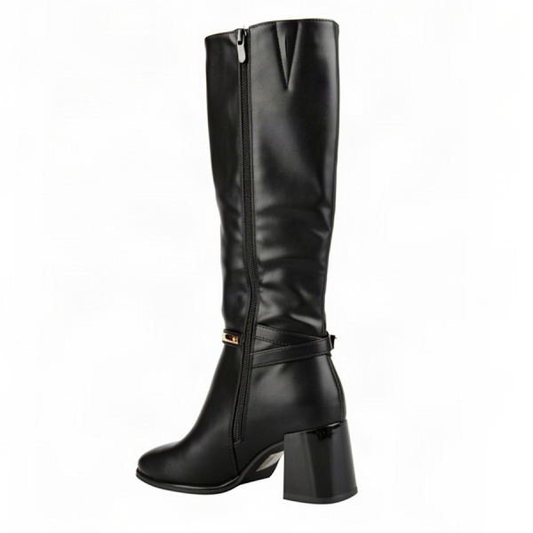 lady's high boots synthetic leather black 0162497