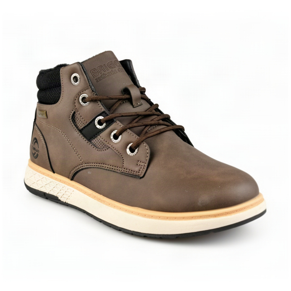 men's boots synthetic leather/textile brown 0162607