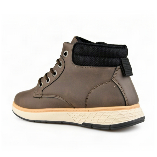 men's boots synthetic leather/textile brown 0162607