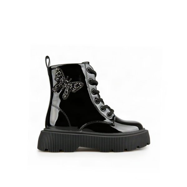 kids boots synthetic leather black 0162558