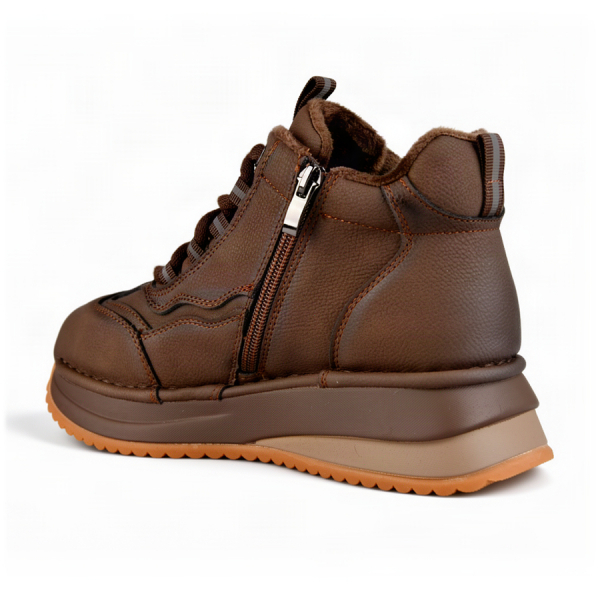 lady's boots genuin leather dark brown 0162873