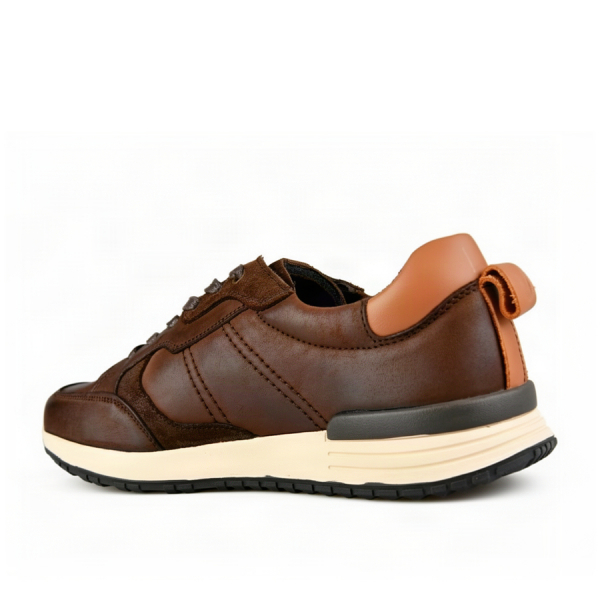 men's sneakers genuin leather brown 0162962